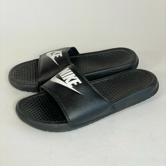 Nike Mens Benassi Just Do It Classic Slides Sandal Black 8 Athletic Lightweight - Picture 3 of 7